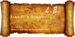 Lupták Ervin névjegykártya